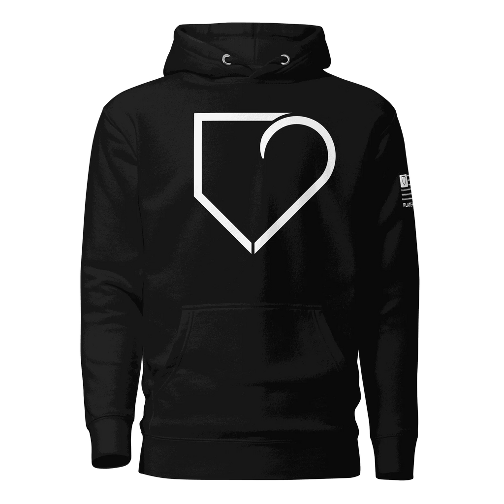 MEN HOODIE HEAVY BLEND FRONT LOGO WHITE PLATEHEART - PlateHeart
