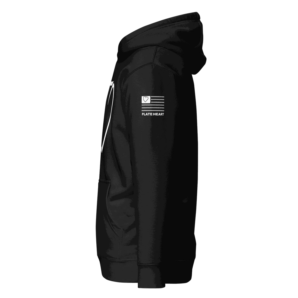 WOMEN HOODIE HEAVY BLEND FRONT LOGO WHITE PLATEHEART - PlateHeart
