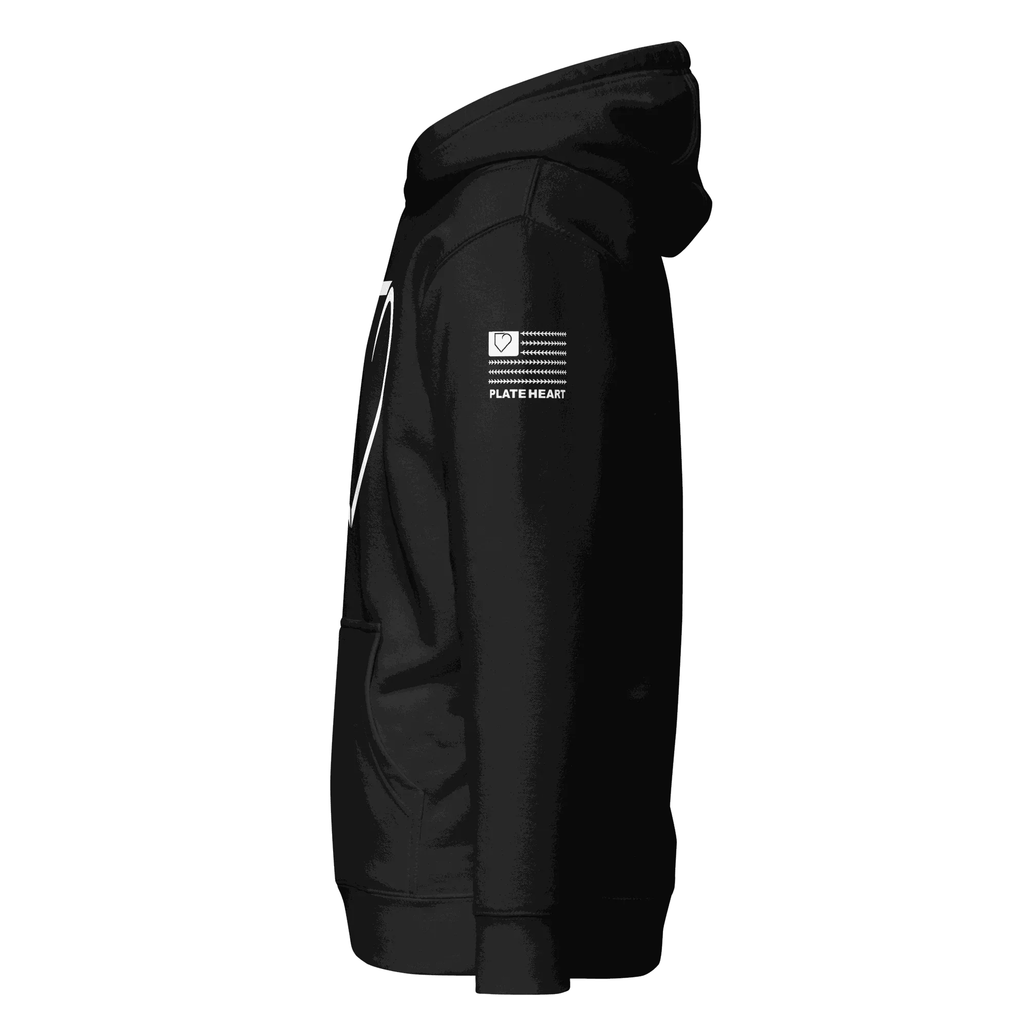 WOMEN HOODIE HEAVY BLEND FRONT LOGO WHITE PLATEHEART - PlateHeart