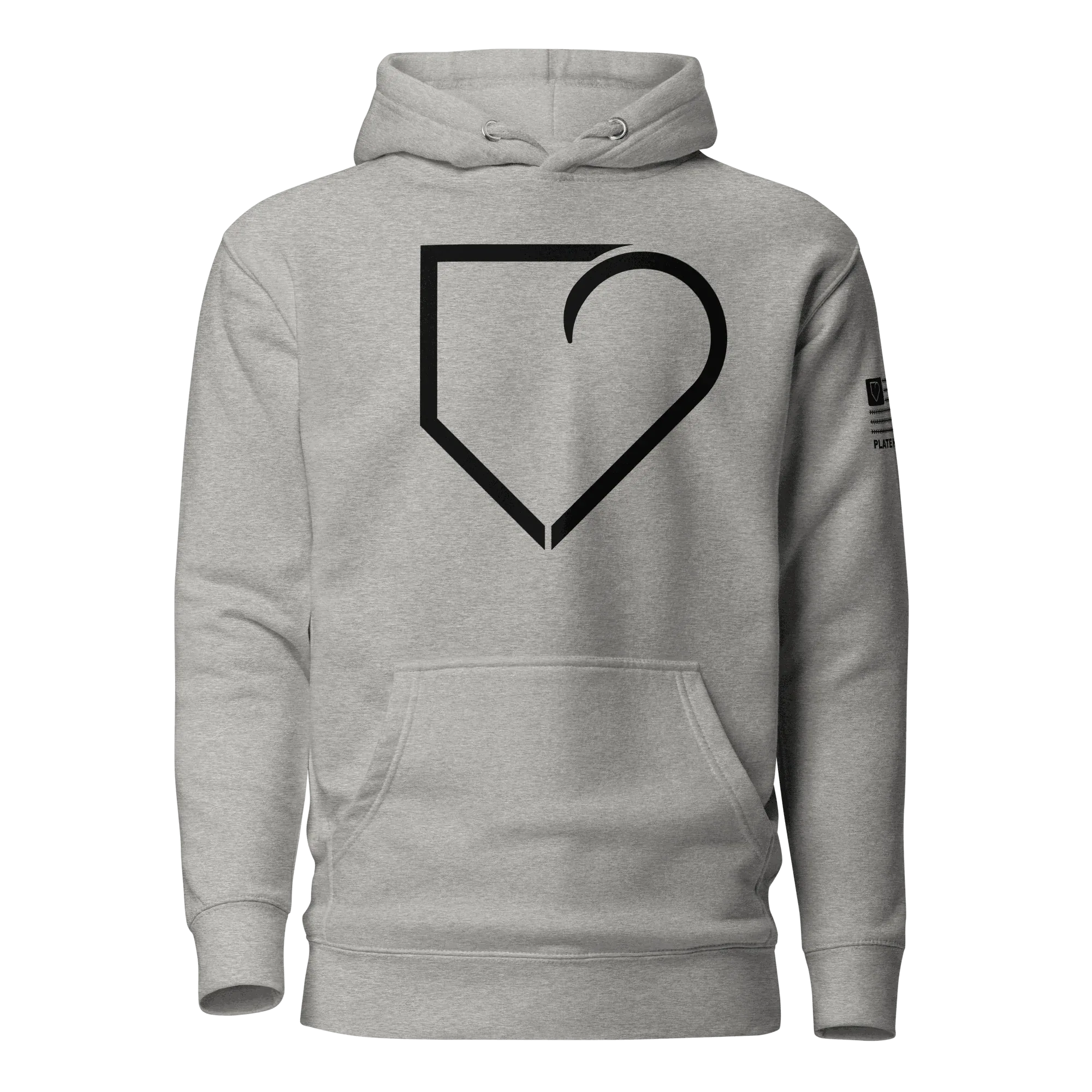 MEN HOODIE HEAVY BLEND FRONT LOGO BLACK PLATEHEART - PlateHeart