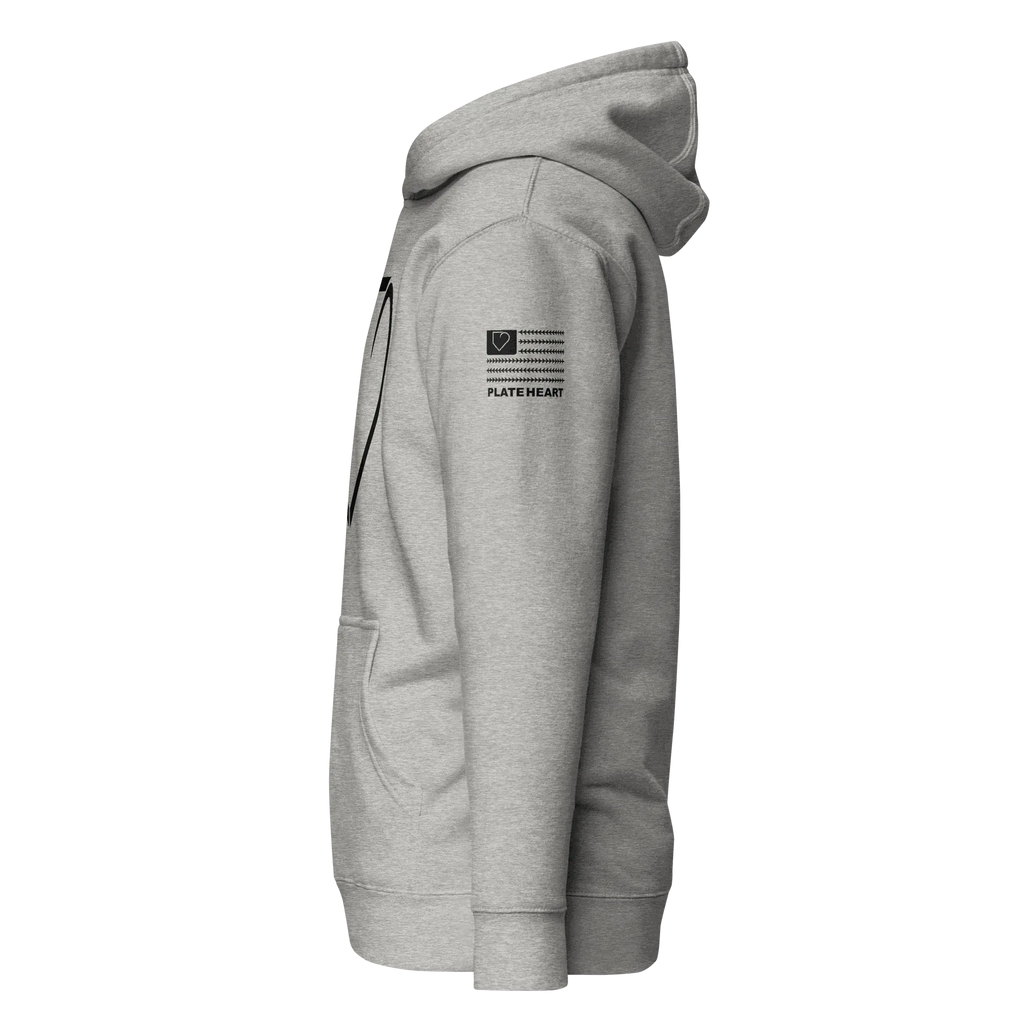 MEN HOODIE HEAVY BLEND FRONT LOGO BLACK PLATEHEART - PlateHeart