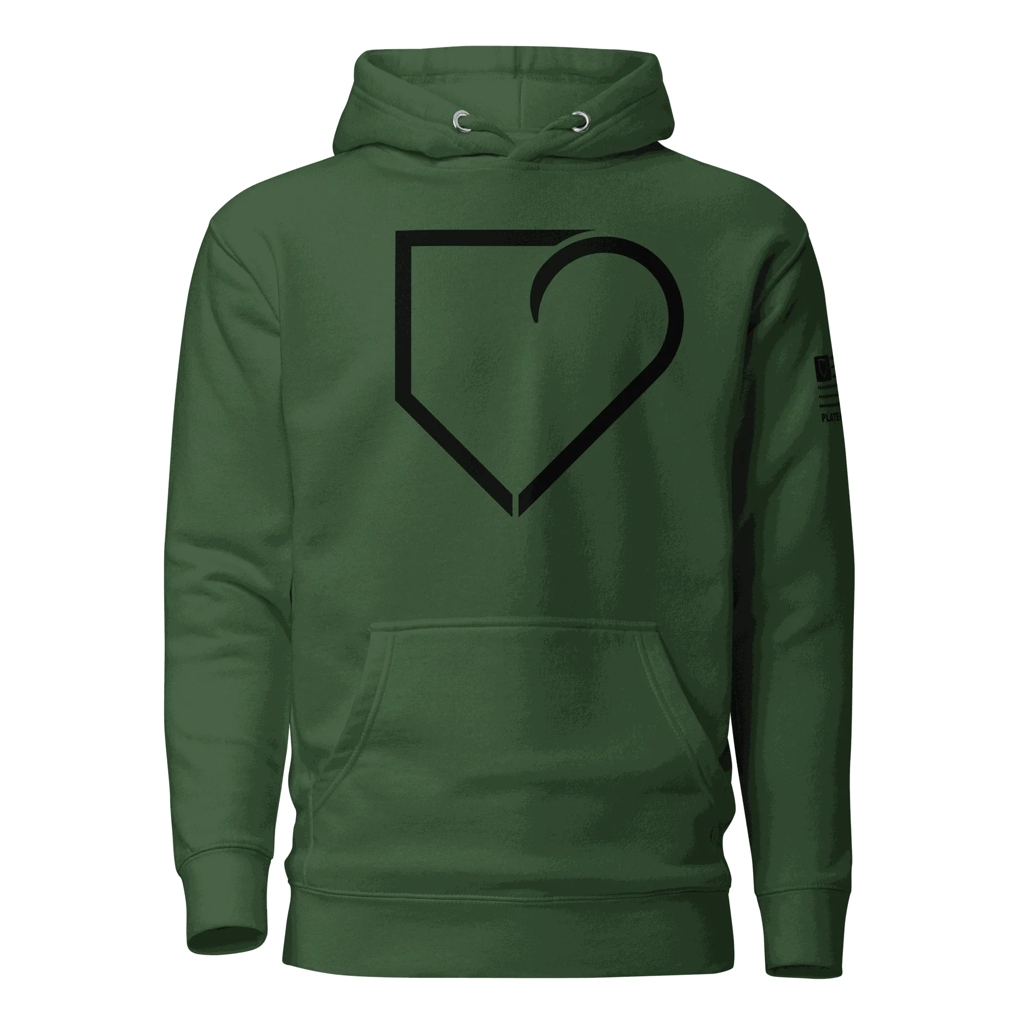 MEN HOODIE HEAVY BLEND FRONT LOGO BLACK PLATEHEART - PlateHeart