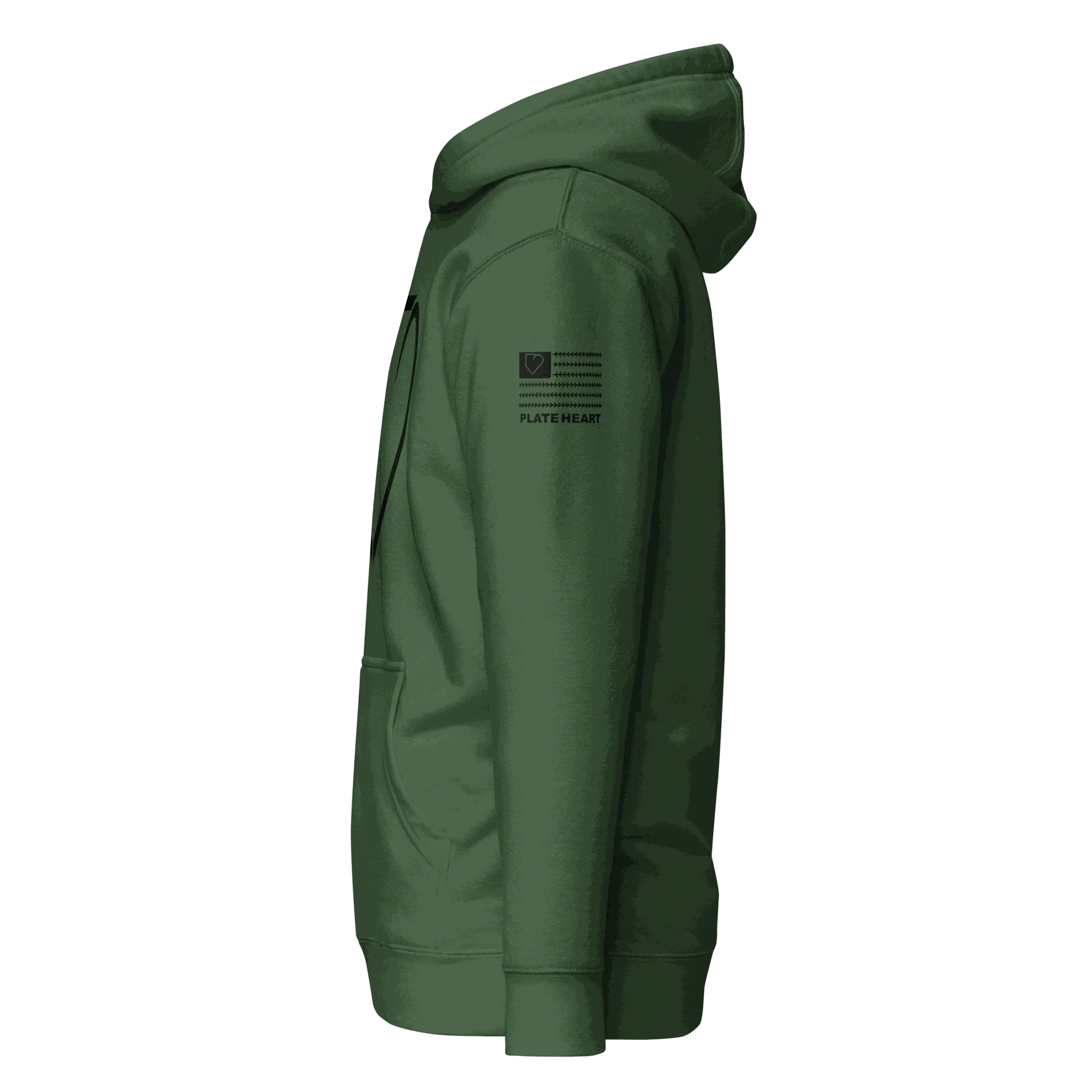 MEN HOODIE HEAVY BLEND FRONT LOGO BLACK PLATEHEART - PlateHeart