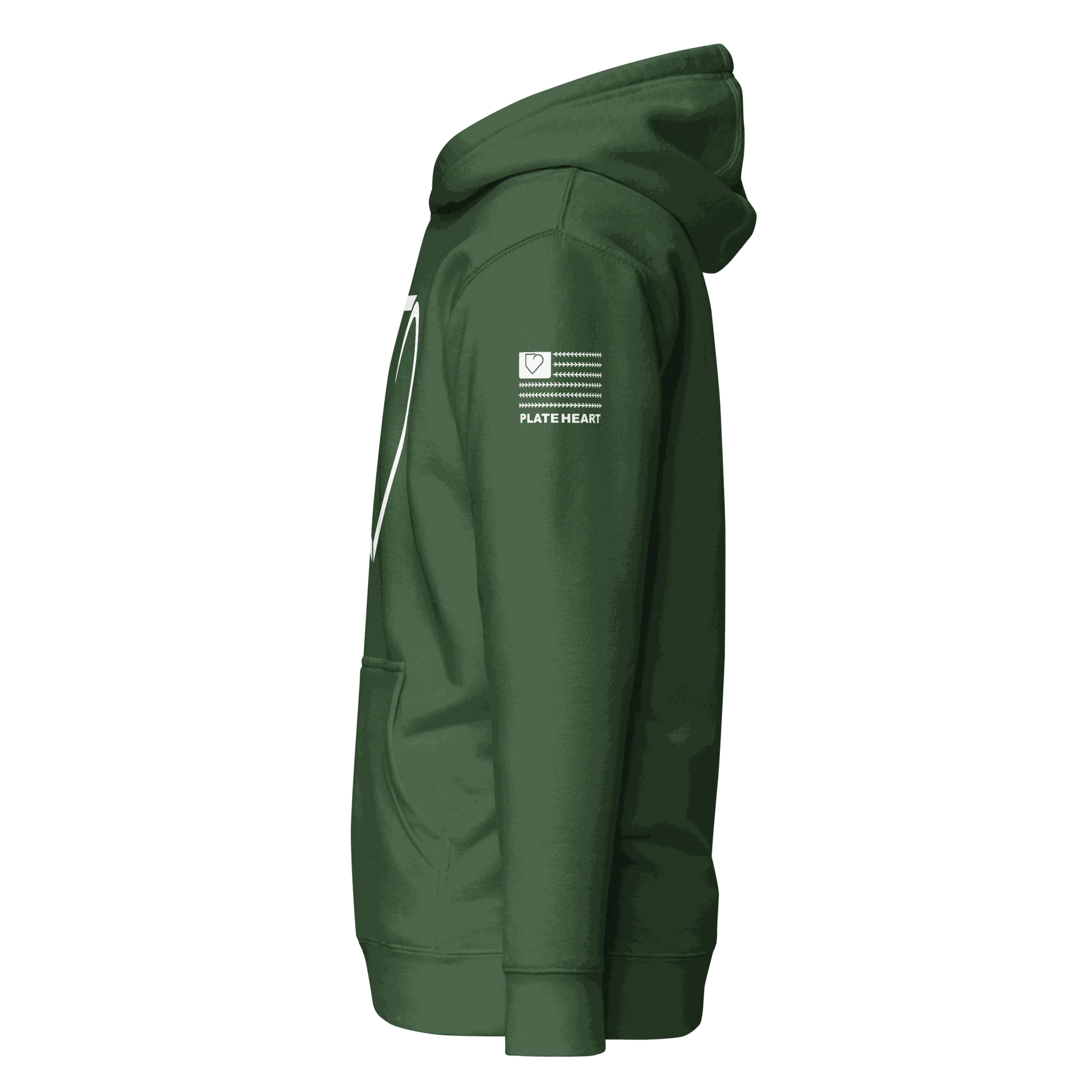 MEN HOODIE HEAVY BLEND FRONT LOGO WHITE PLATEHEART - PlateHeart