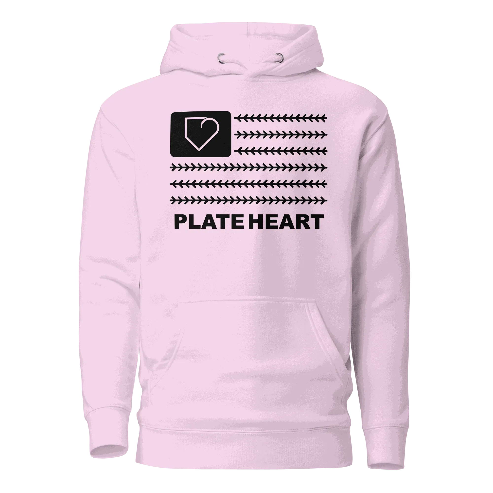WOMEN HOODIE HEAVY BLEND PLATEHEART FLAG BLACK - PlateHeart