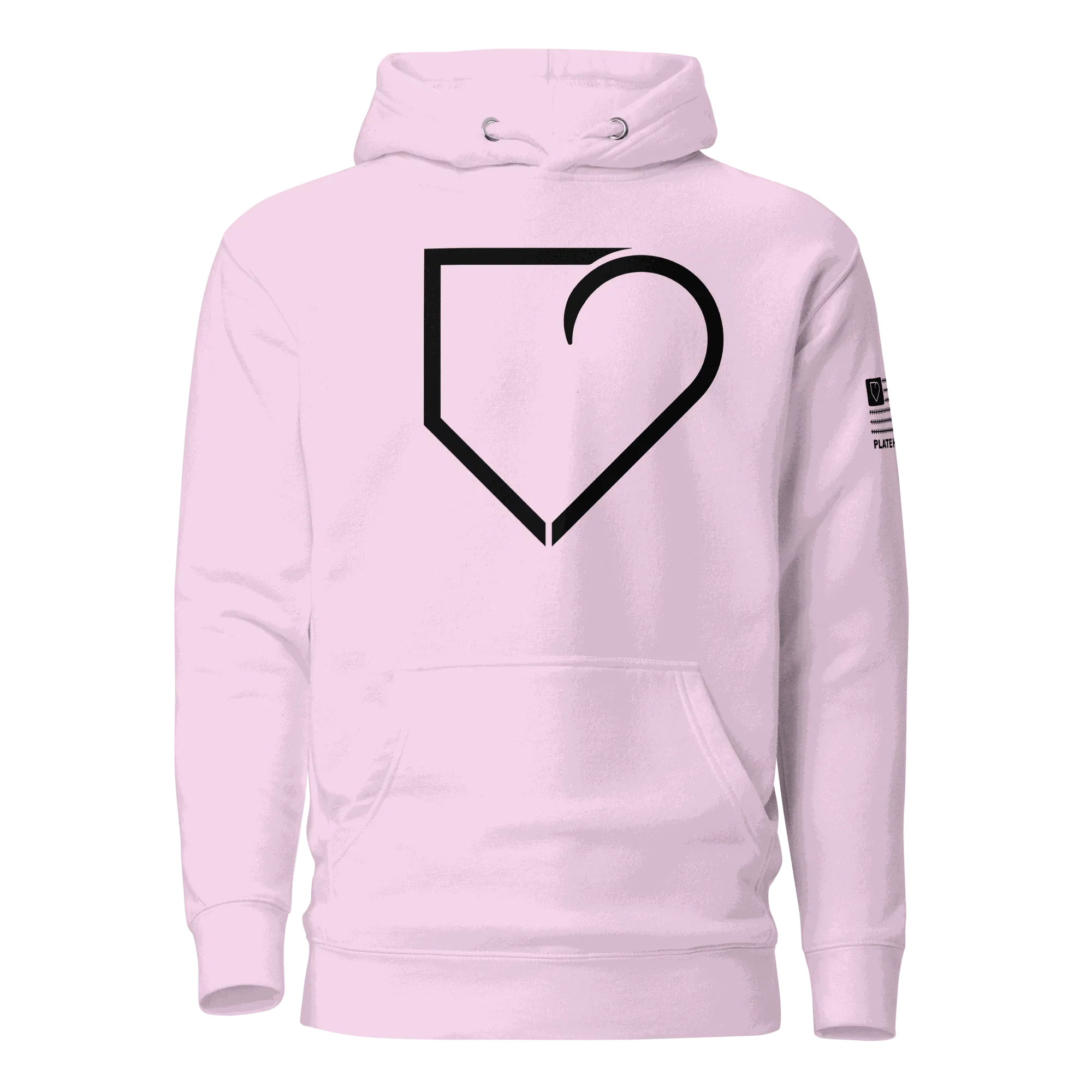 WOMEN HOODIE HEAVY BLEND FRONT LOGO BLACK PLATEHEART - PlateHeart