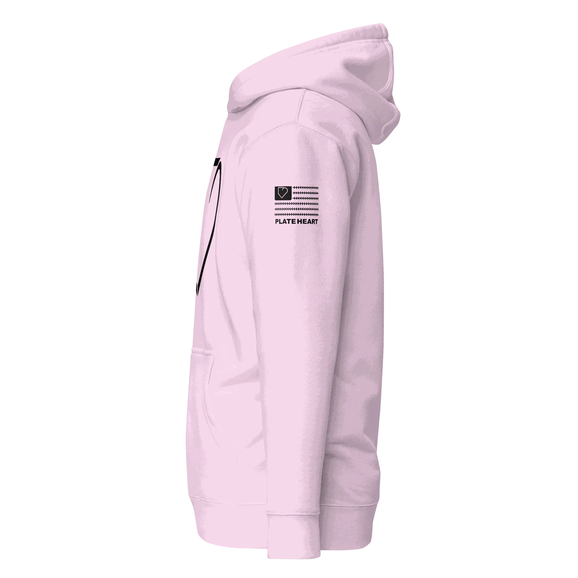 WOMEN HOODIE HEAVY BLEND FRONT LOGO BLACK PLATEHEART - PlateHeart