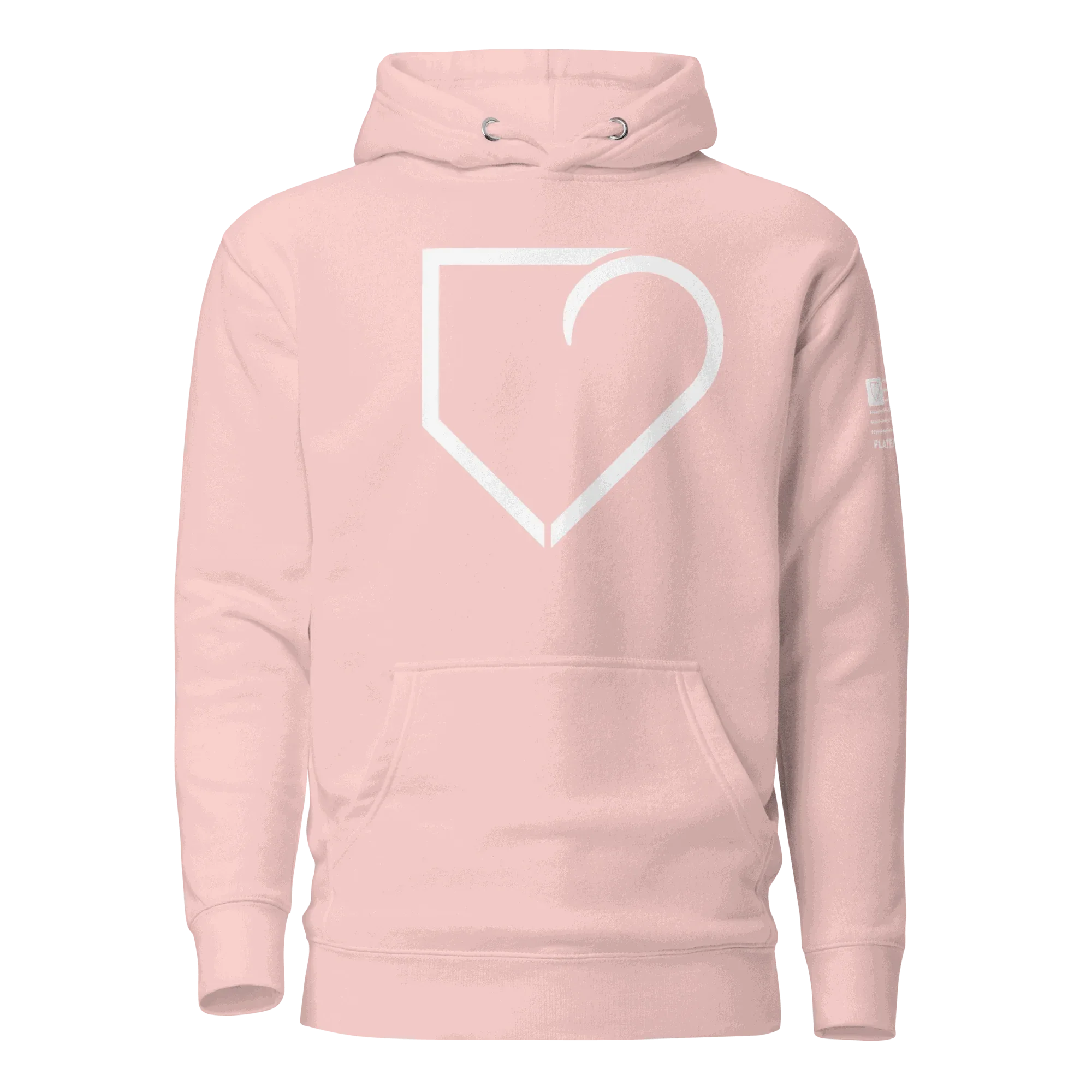 WOMEN HOODIE HEAVY BLEND FRONT LOGO WHITE PLATEHEART - PlateHeart