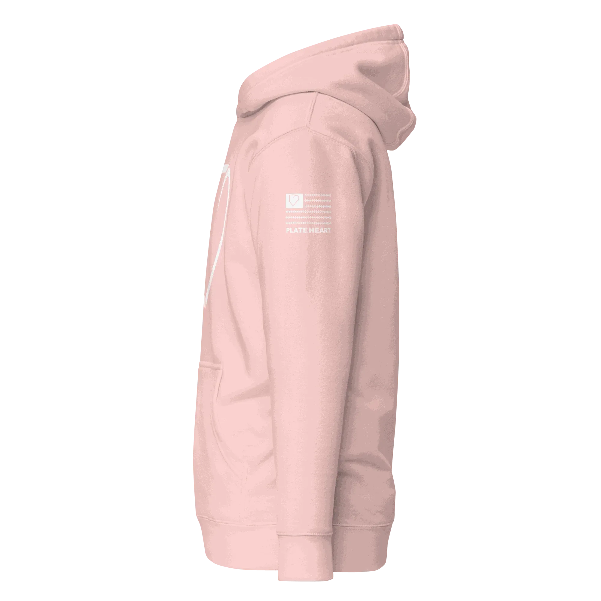 WOMEN HOODIE HEAVY BLEND FRONT LOGO WHITE PLATEHEART - PlateHeart