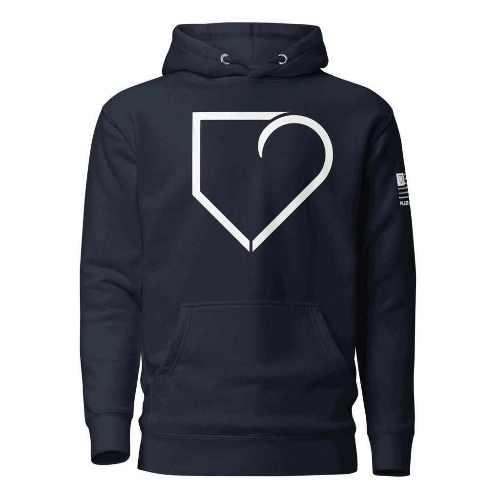 MEN HOODIE HEAVY BLEND FRONT LOGO WHITE PLATEHEART - PlateHeart