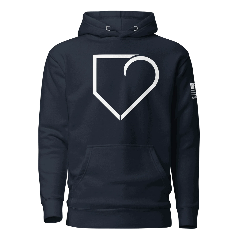 WOMEN HOODIE HEAVY BLEND FRONT LOGO WHITE PLATEHEART - PlateHeart