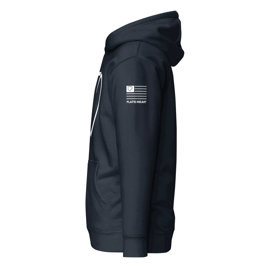 MEN HOODIE HEAVY BLEND FRONT LOGO WHITE PLATEHEART - PlateHeart