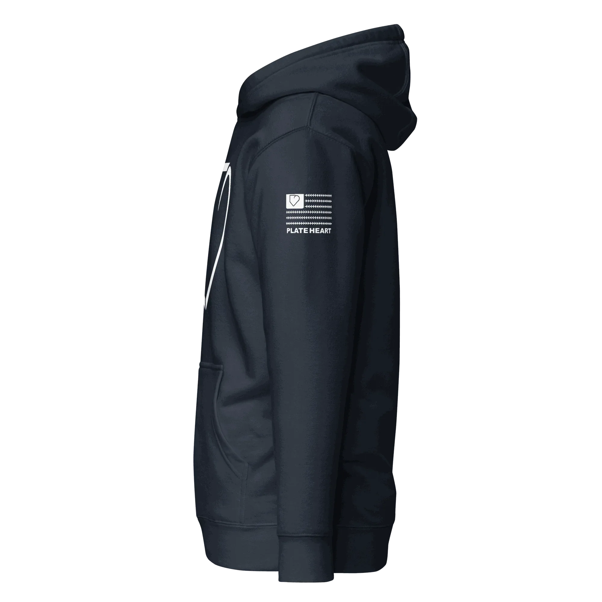 MEN HOODIE HEAVY BLEND FRONT LOGO WHITE PLATEHEART - PlateHeart