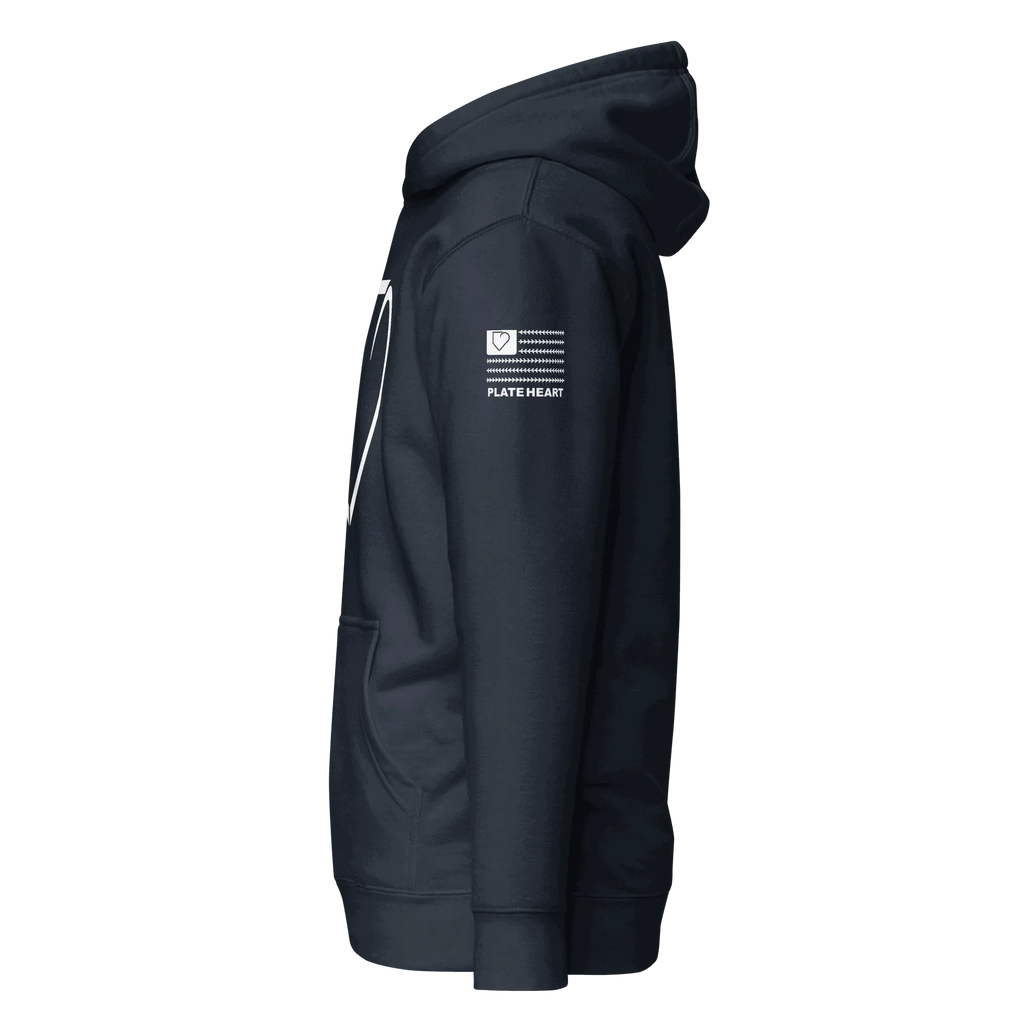 WOMEN HOODIE HEAVY BLEND FRONT LOGO WHITE PLATEHEART - PlateHeart
