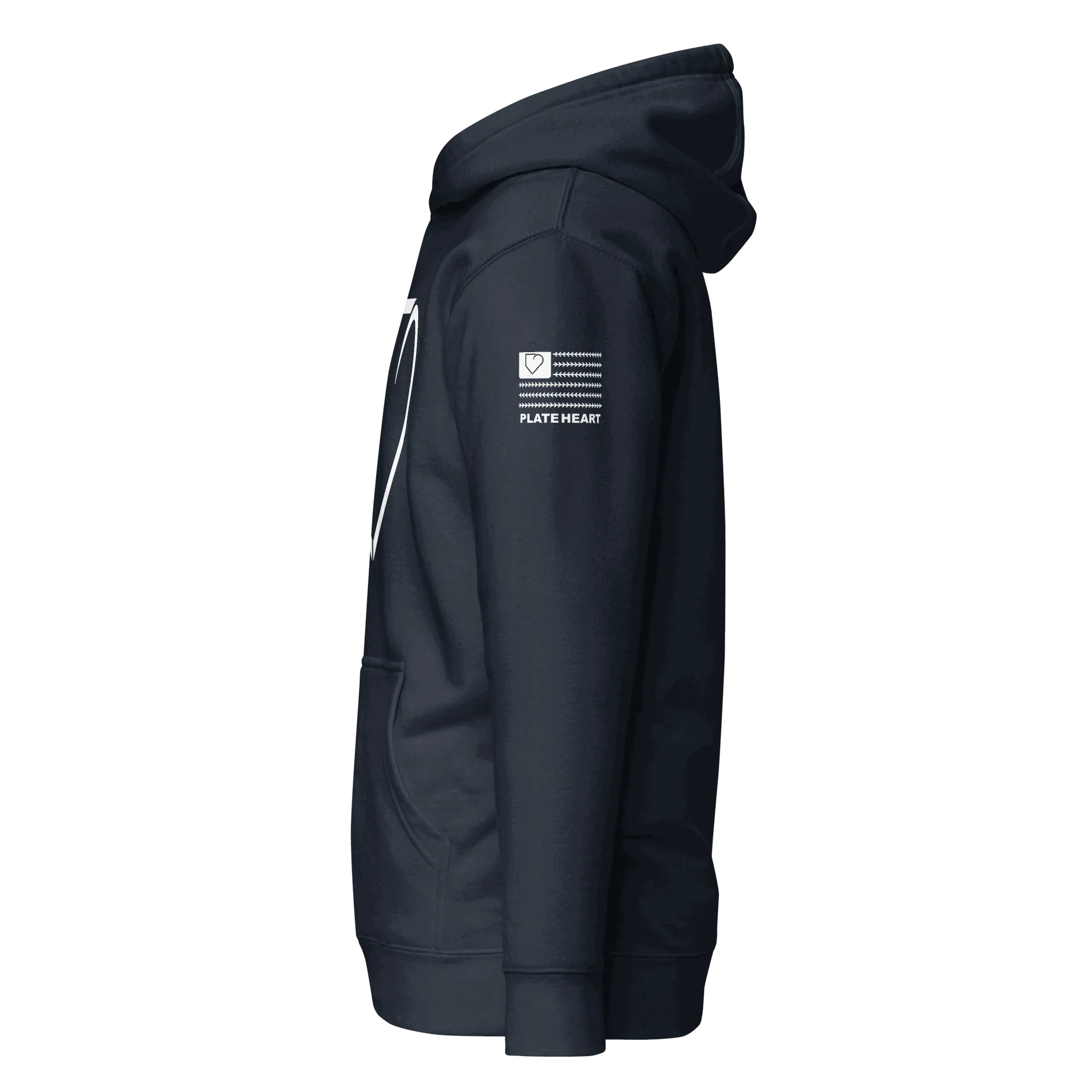 WOMEN HOODIE HEAVY BLEND FRONT LOGO WHITE PLATEHEART - PlateHeart