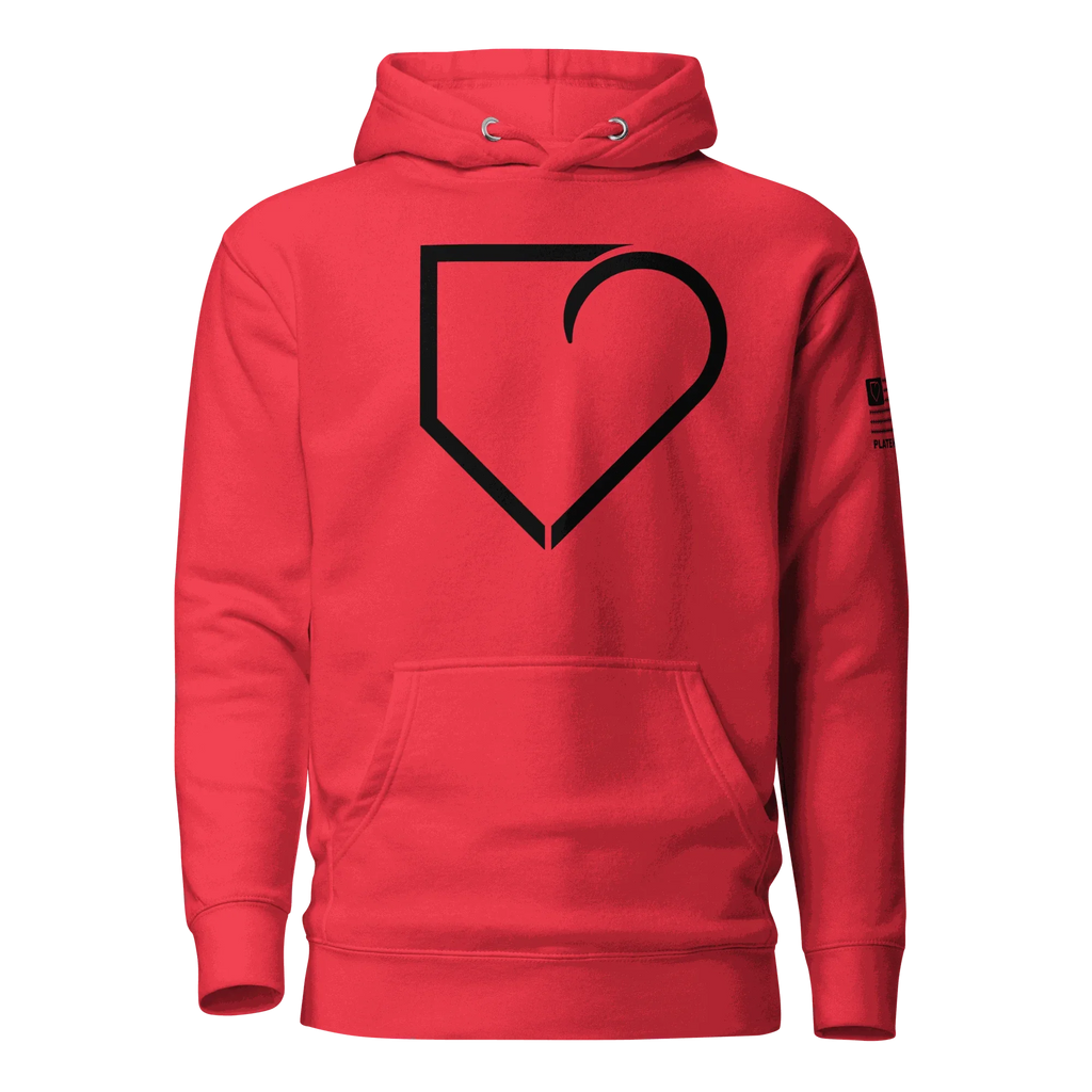 MEN HOODIE HEAVY BLEND FRONT LOGO BLACK PLATEHEART - PlateHeart