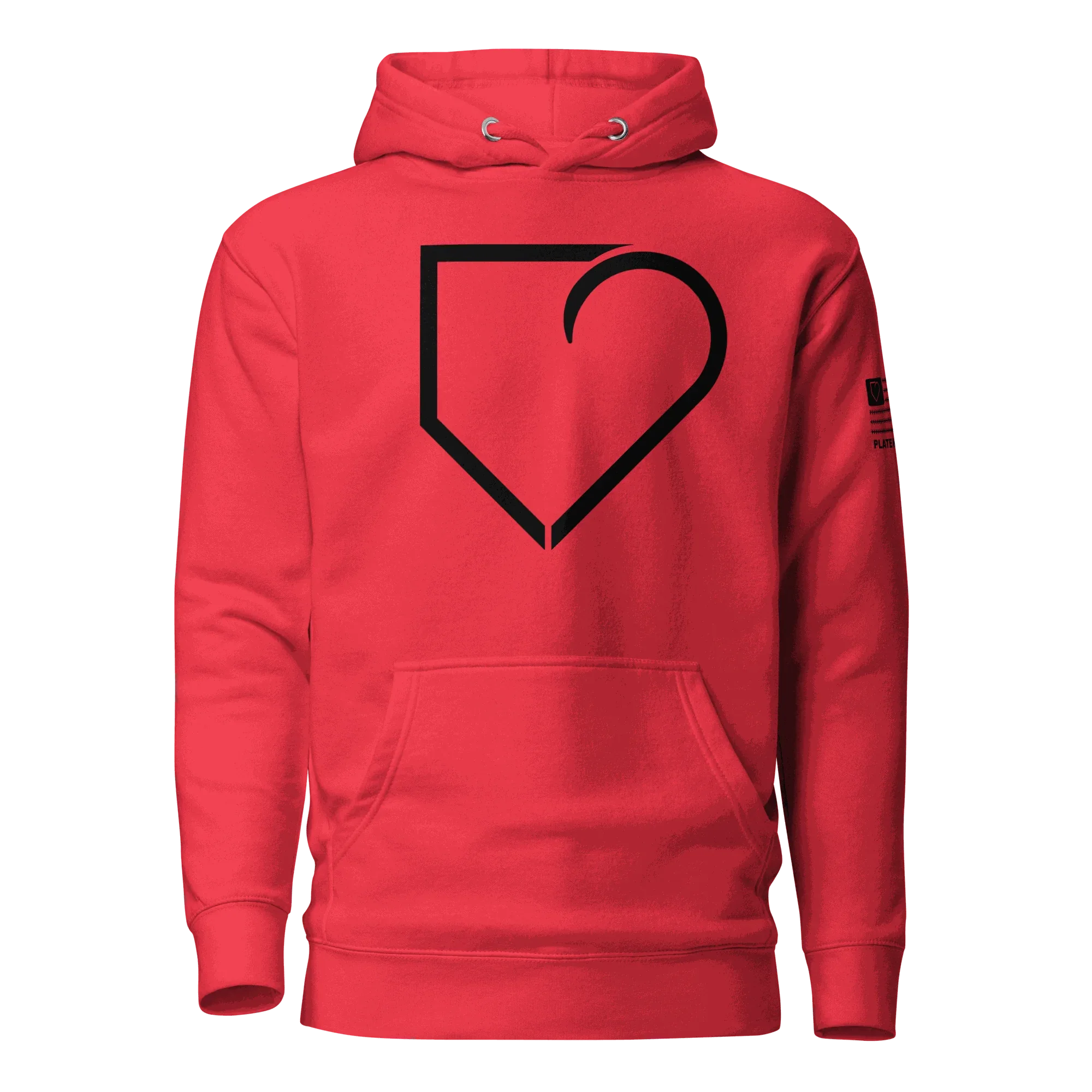 MEN HOODIE HEAVY BLEND FRONT LOGO BLACK PLATEHEART - PlateHeart