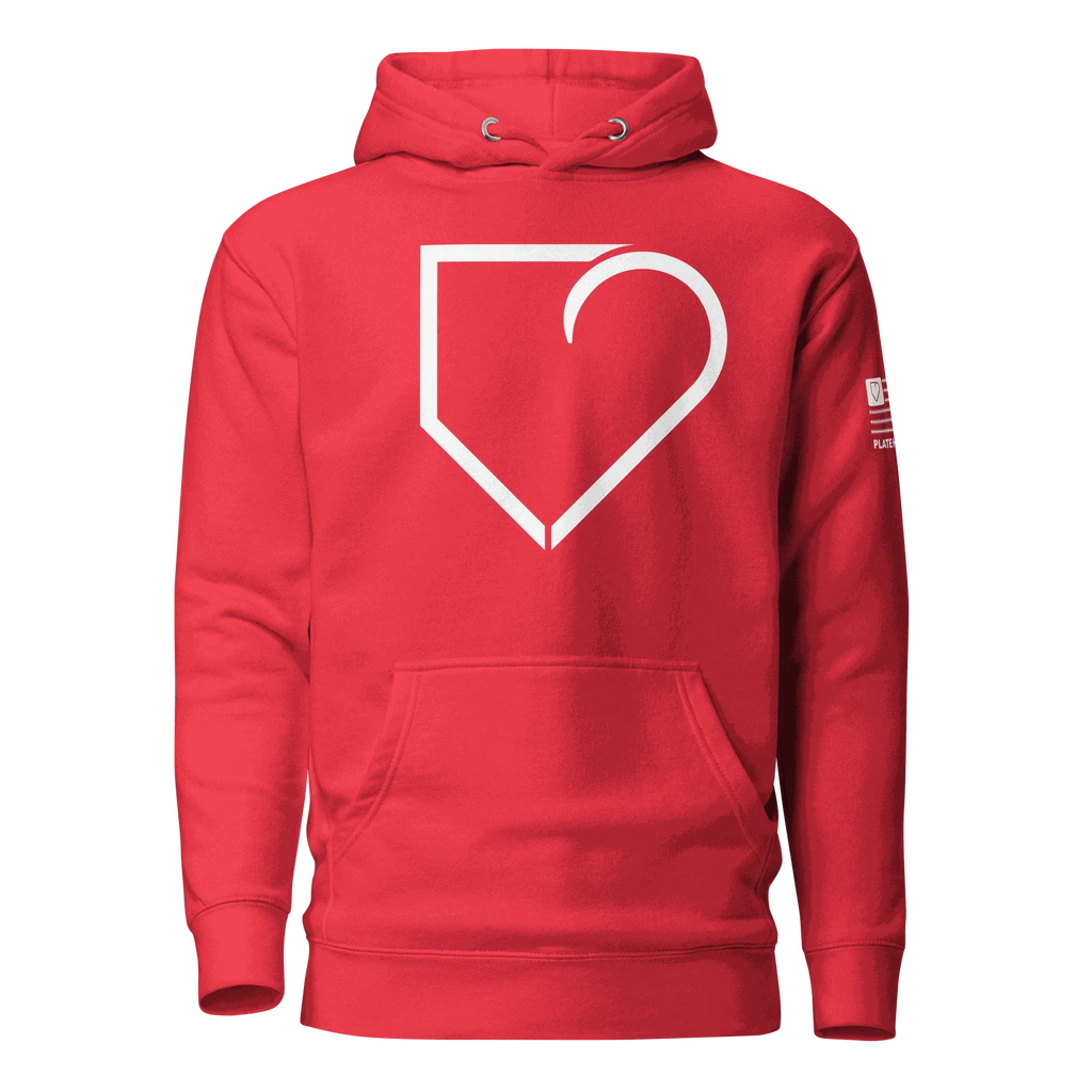 MEN HOODIE HEAVY BLEND FRONT LOGO WHITE PLATEHEART - PlateHeart
