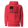 WOMEN HOODIE HEAVY BLEND PLATEHEART FLAG BLACK - PlateHeart