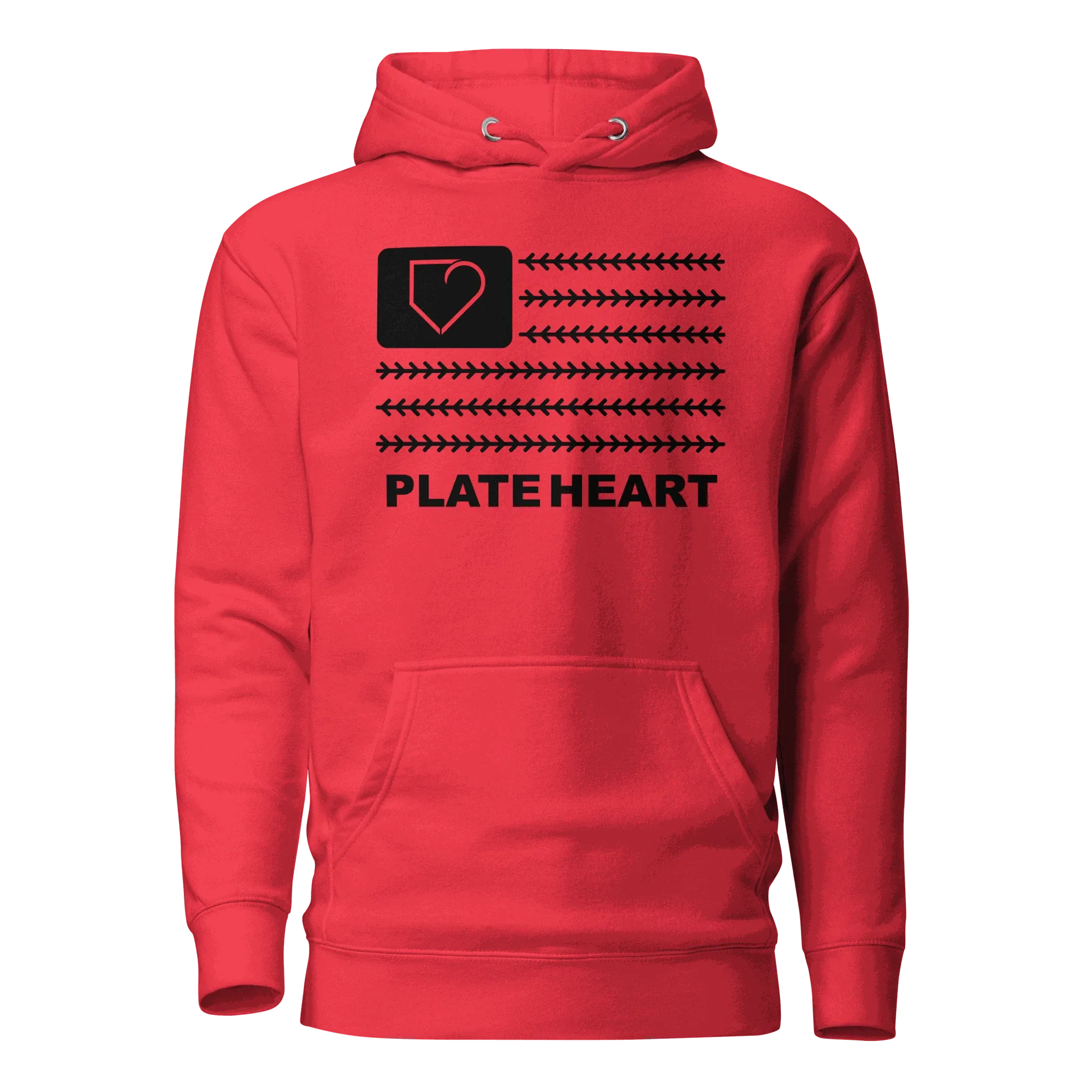 WOMEN HOODIE HEAVY BLEND PLATEHEART FLAG BLACK - PlateHeart