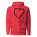 WOMEN HOODIE HEAVY BLEND FRONT LOGO BLACK PLATEHEART - PlateHeart