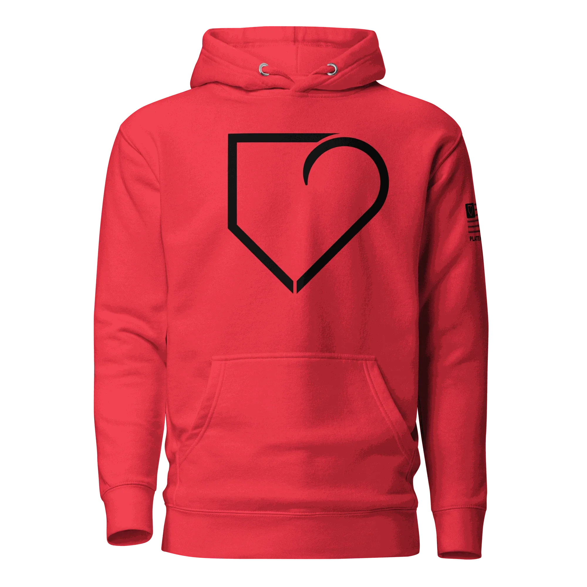 WOMEN HOODIE HEAVY BLEND FRONT LOGO BLACK PLATEHEART - PlateHeart