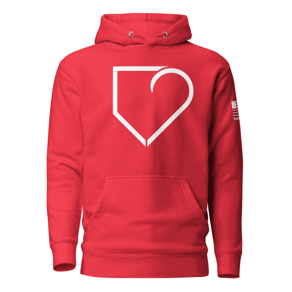 WOMEN HOODIE HEAVY BLEND FRONT LOGO WHITE PLATEHEART - PlateHeart