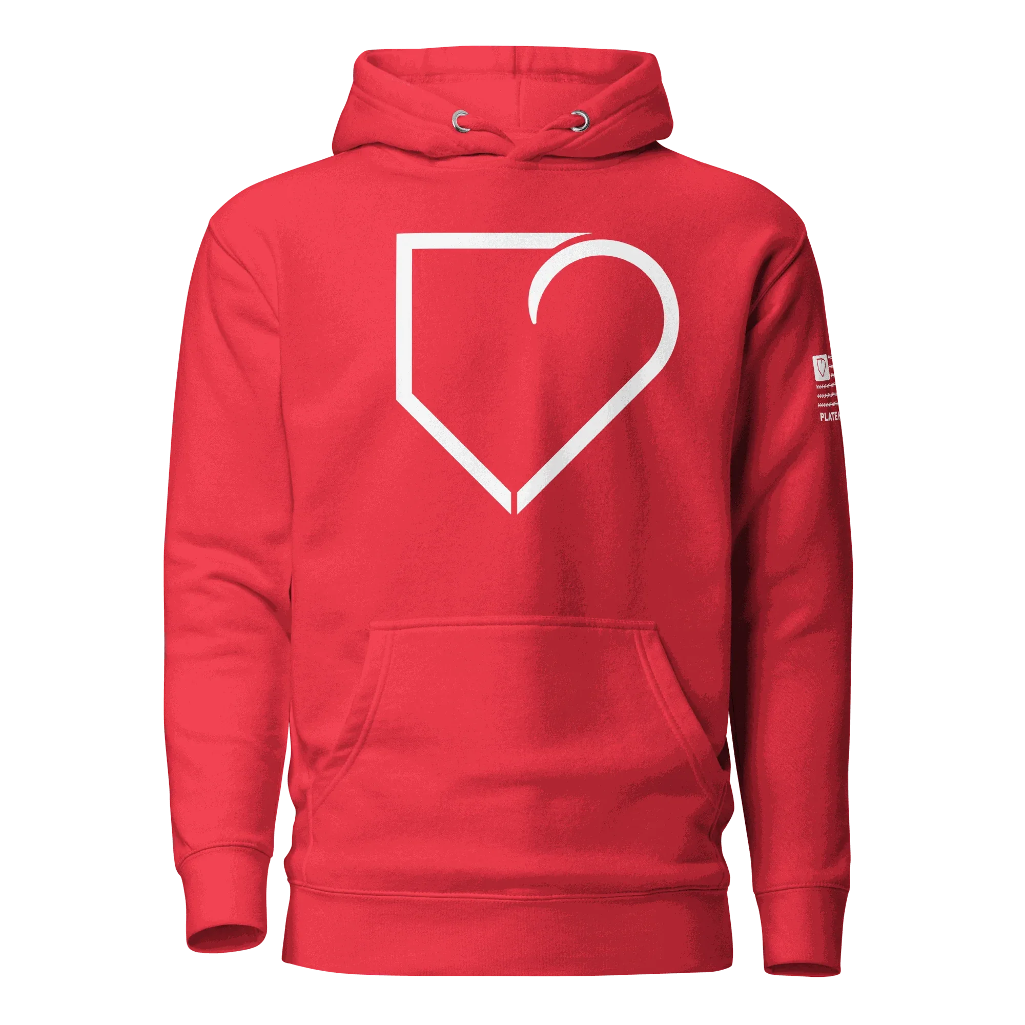 WOMEN HOODIE HEAVY BLEND FRONT LOGO WHITE PLATEHEART - PlateHeart
