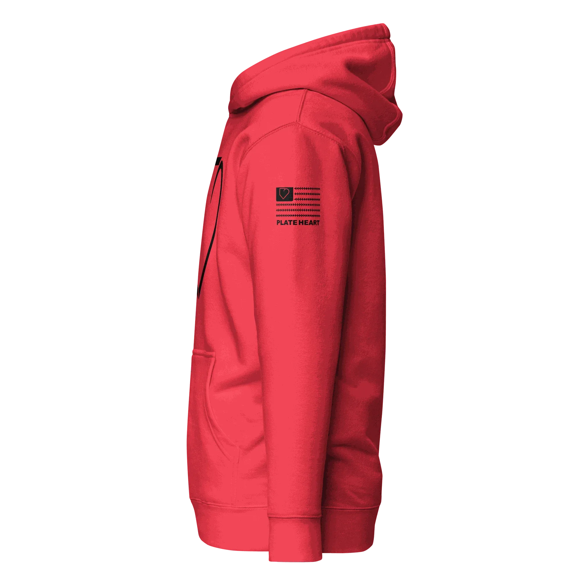 MEN HOODIE HEAVY BLEND FRONT LOGO BLACK PLATEHEART - PlateHeart