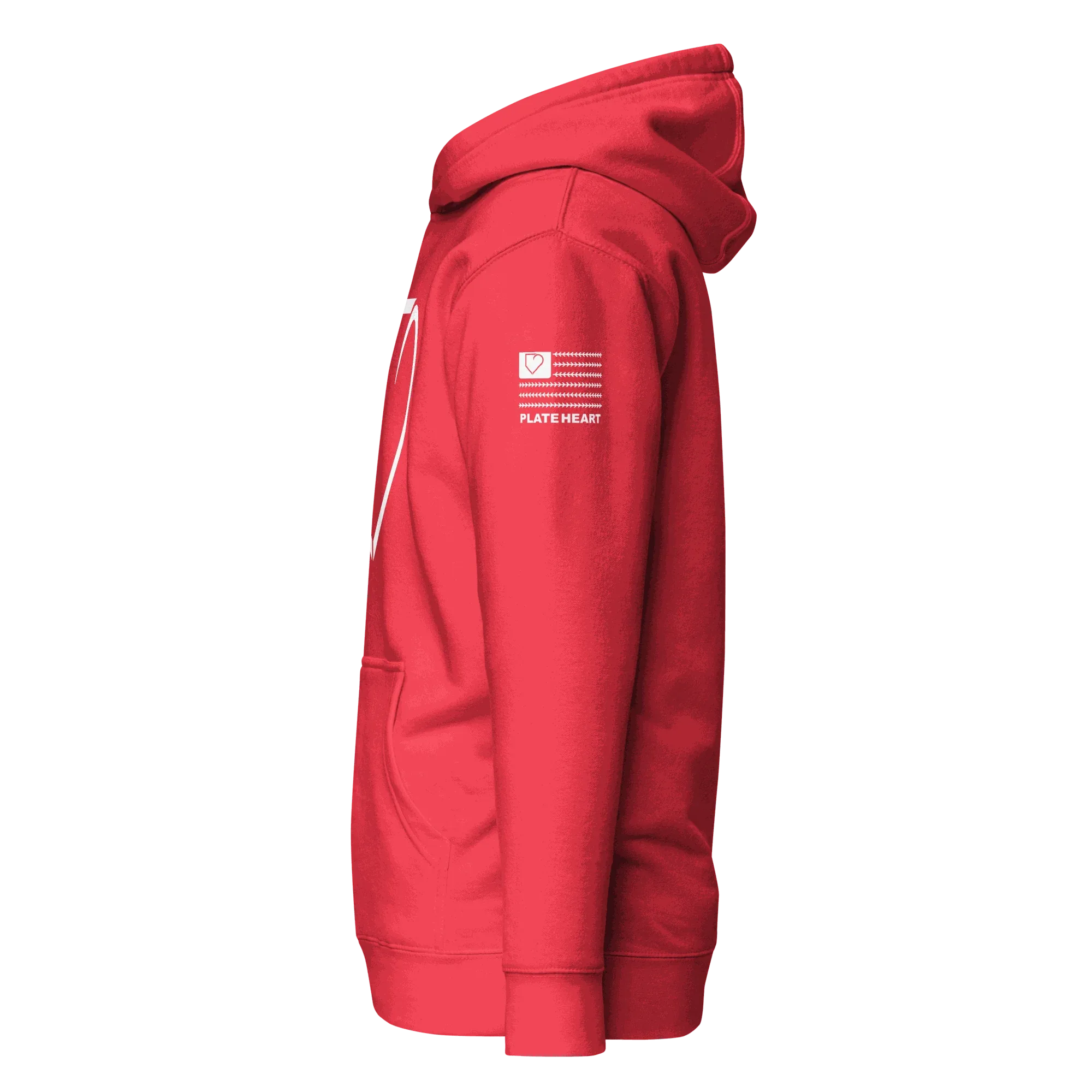 WOMEN HOODIE HEAVY BLEND FRONT LOGO WHITE PLATEHEART - PlateHeart