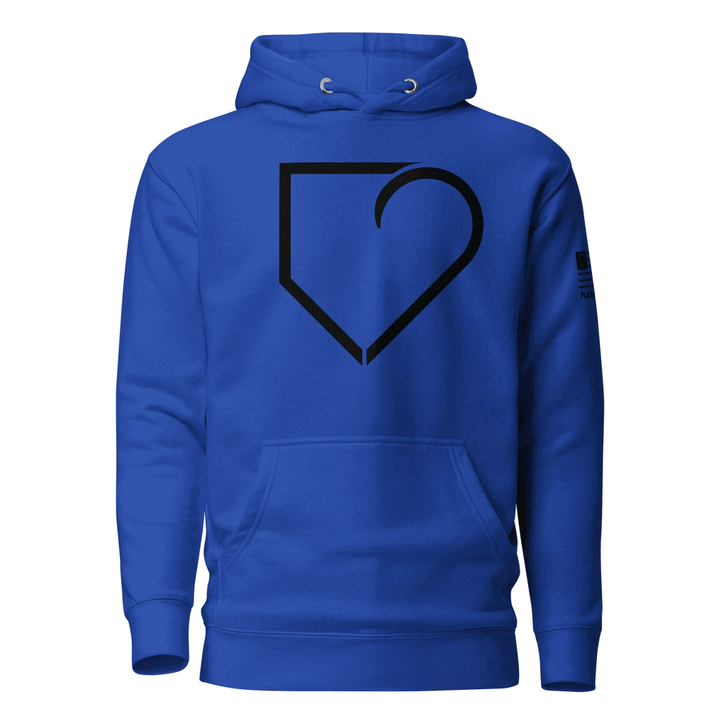 MEN HOODIE HEAVY BLEND FRONT LOGO BLACK PLATEHEART - PlateHeart