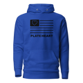 MEN HOODIE HEAVY BLEND PLATEHEART FLAG BLACK - PlateHeart