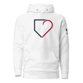 MEN HOODIE HEAVY BLEND FRONT LOGO BLUE AND RED PLATEHEART - PlateHeart