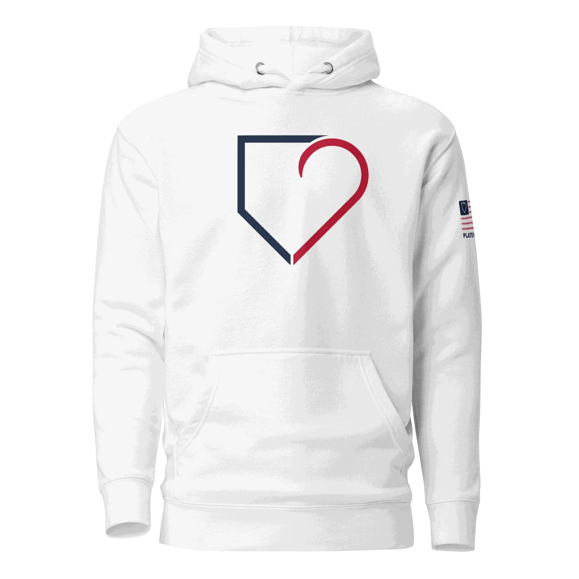 MEN HOODIE HEAVY BLEND FRONT LOGO BLUE AND RED PLATEHEART - PlateHeart