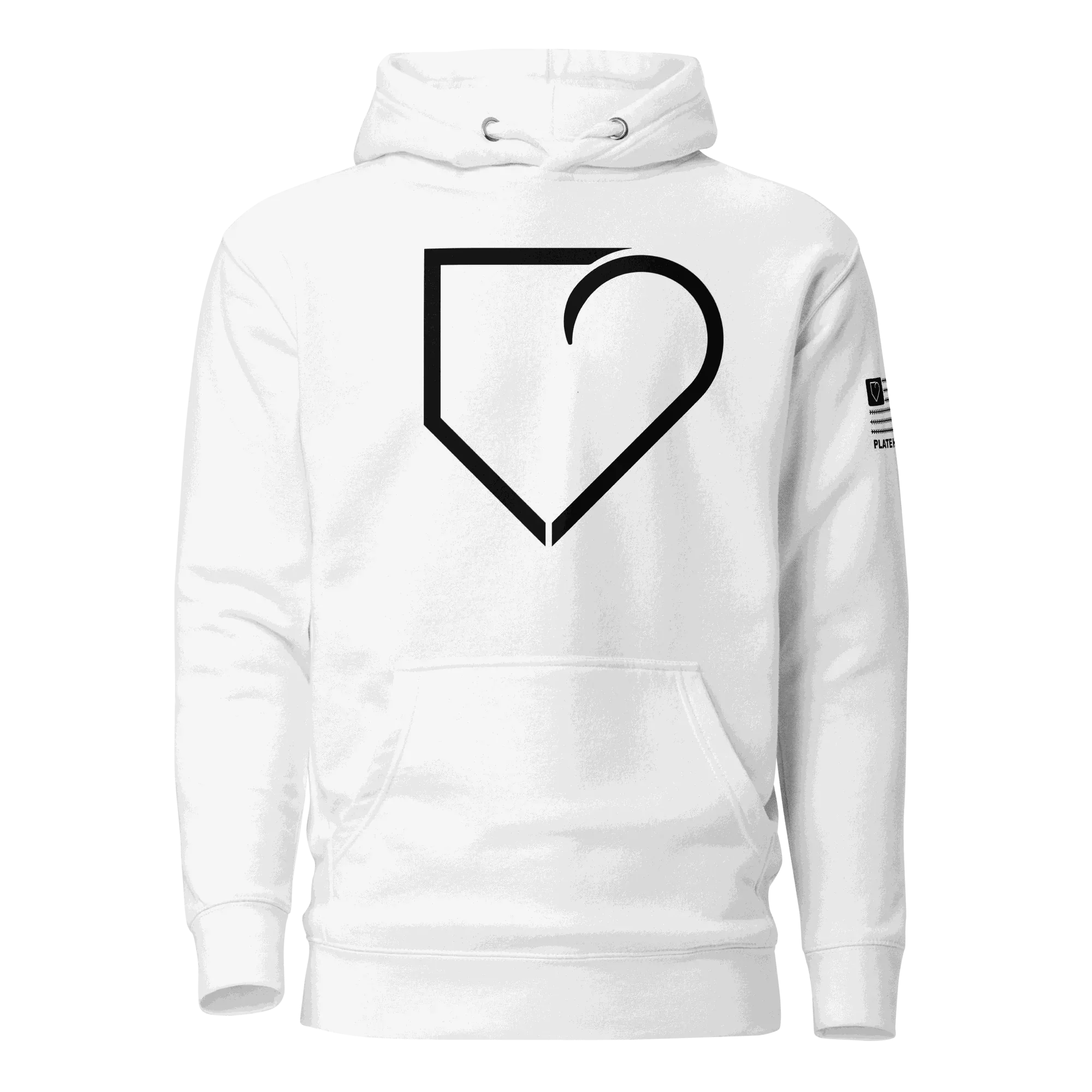 WOMEN HOODIE HEAVY BLEND FRONT LOGO BLACK PLATEHEART - PlateHeart
