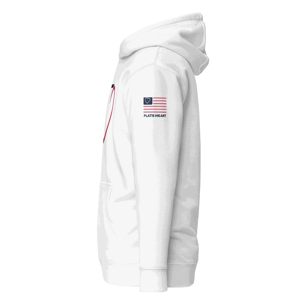 MEN HOODIE HEAVY BLEND FRONT LOGO BLUE AND RED PLATEHEART - PlateHeart
