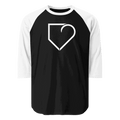 Men's 3/4 Raglan Shirt - White Front Logo | PlateHeart PlateHeart
