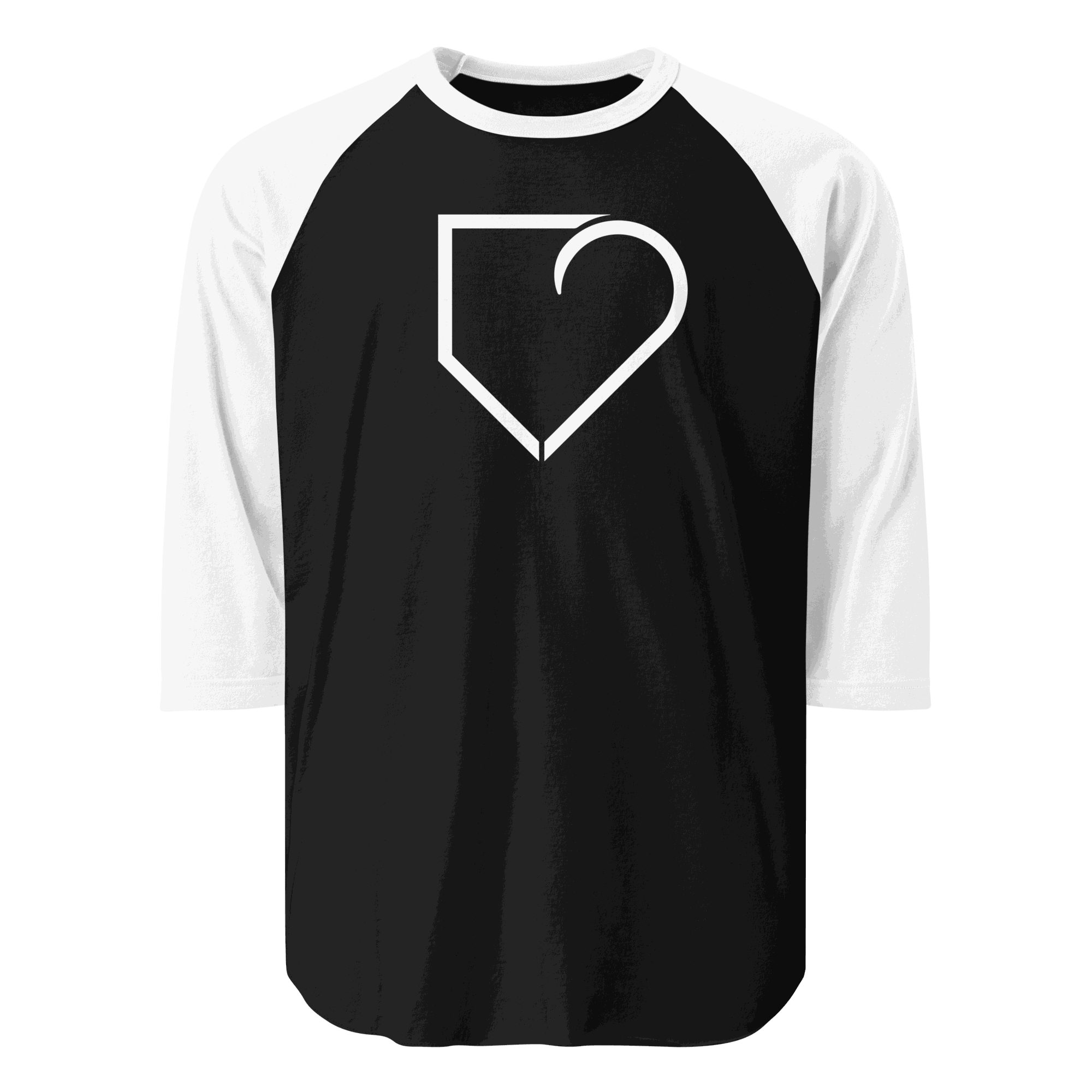 Men's 3/4 Raglan Shirt - White Front Logo | PlateHeart PlateHeart