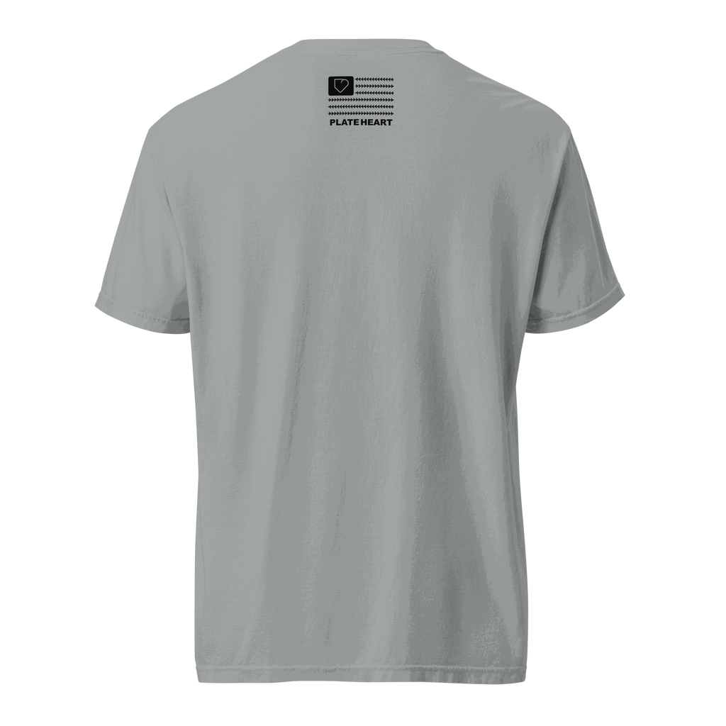 MEN T-SHIRT BOBBLE HEAD PLATEHEART GRAY BACK