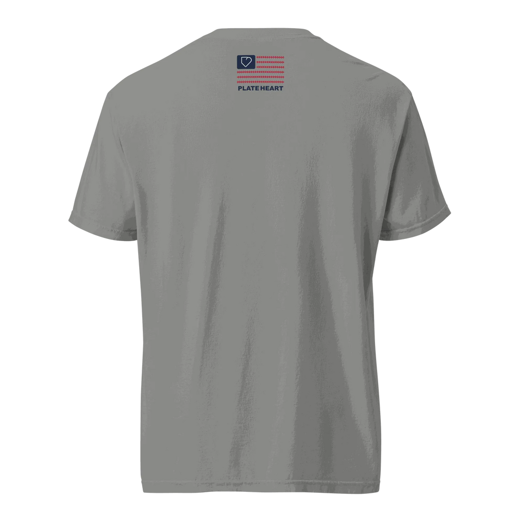 MEN T-SHIRT FRONT LOGO BLUE AND RED PLATEHEART - PlateHeart