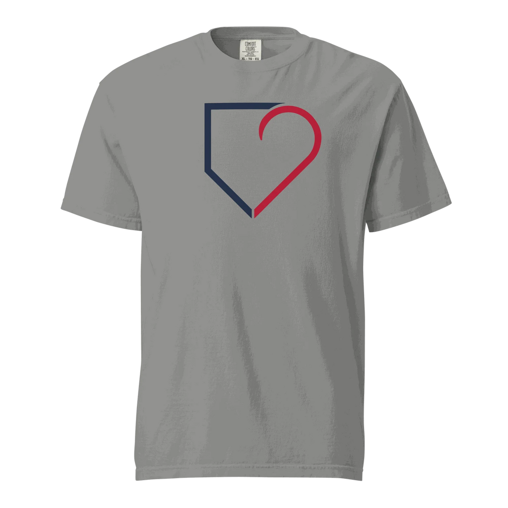 MEN T-SHIRT FRONT LOGO BLUE AND RED PLATEHEART - PlateHeart