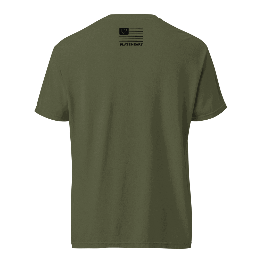 MEN T-SHIRT BOBBLE HEAD PLATEHEART GREEN BACK