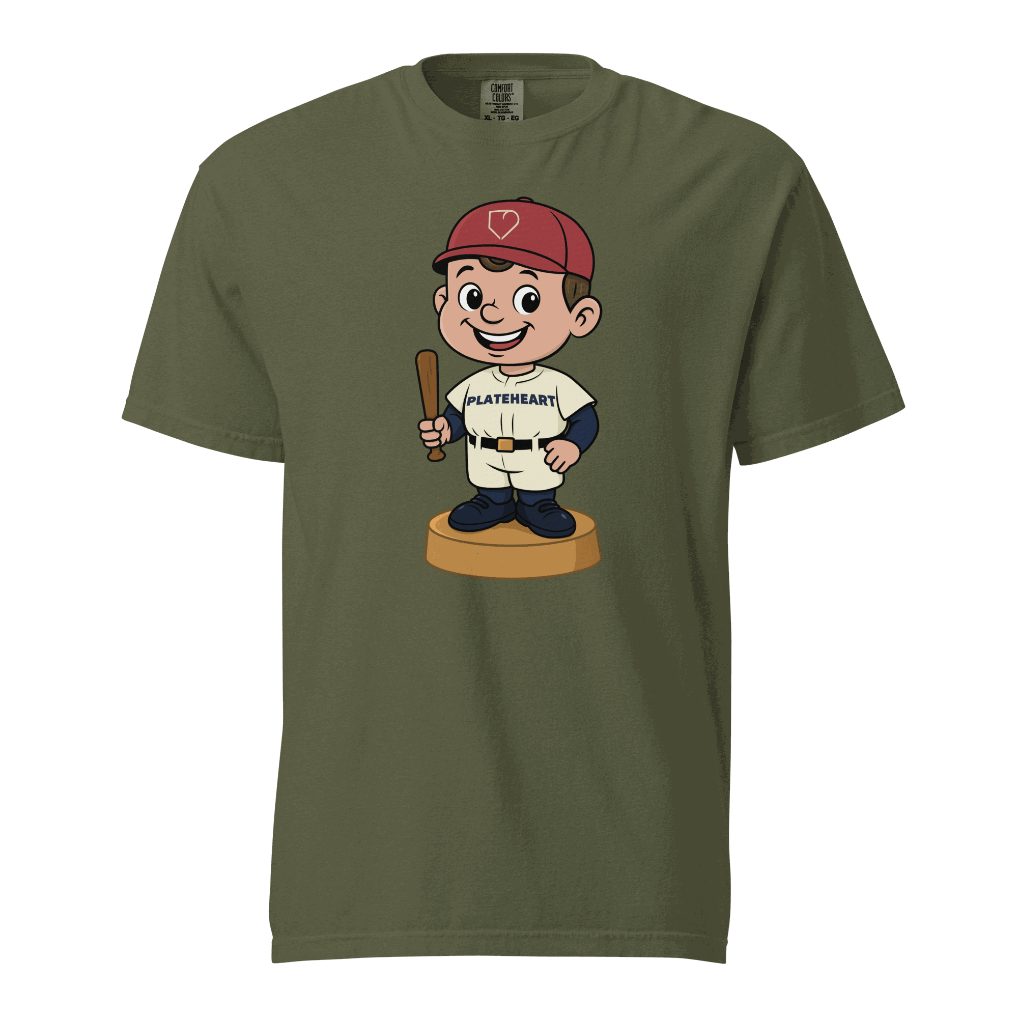 MEN T-SHIRT BOBBLE HEAD PLATEHEART GREEN