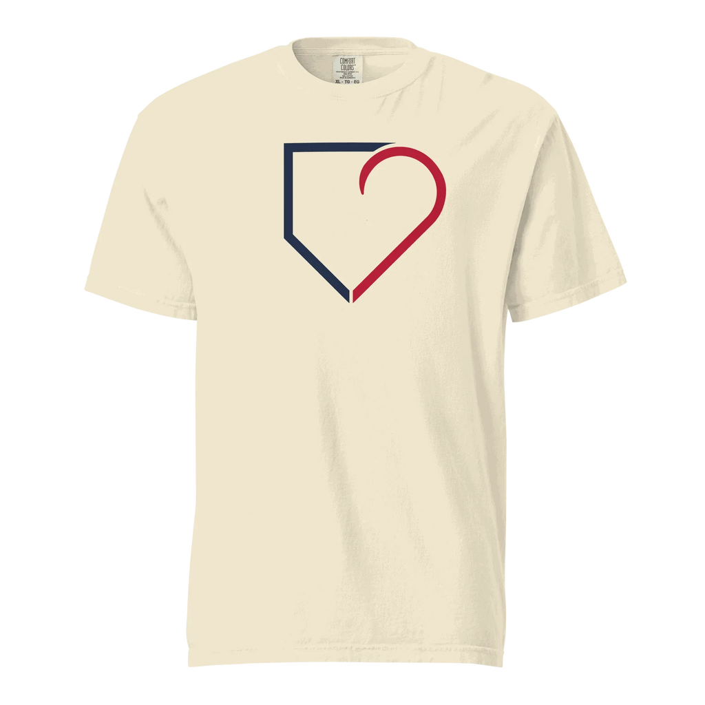 MEN T-SHIRT FRONT LOGO BLUE AND RED PLATEHEART - PlateHeart