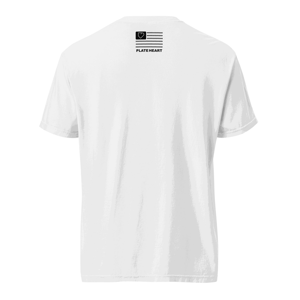 MEN T-SHIRT BOBBLE HEAD PLATEHEART WHITE BACK