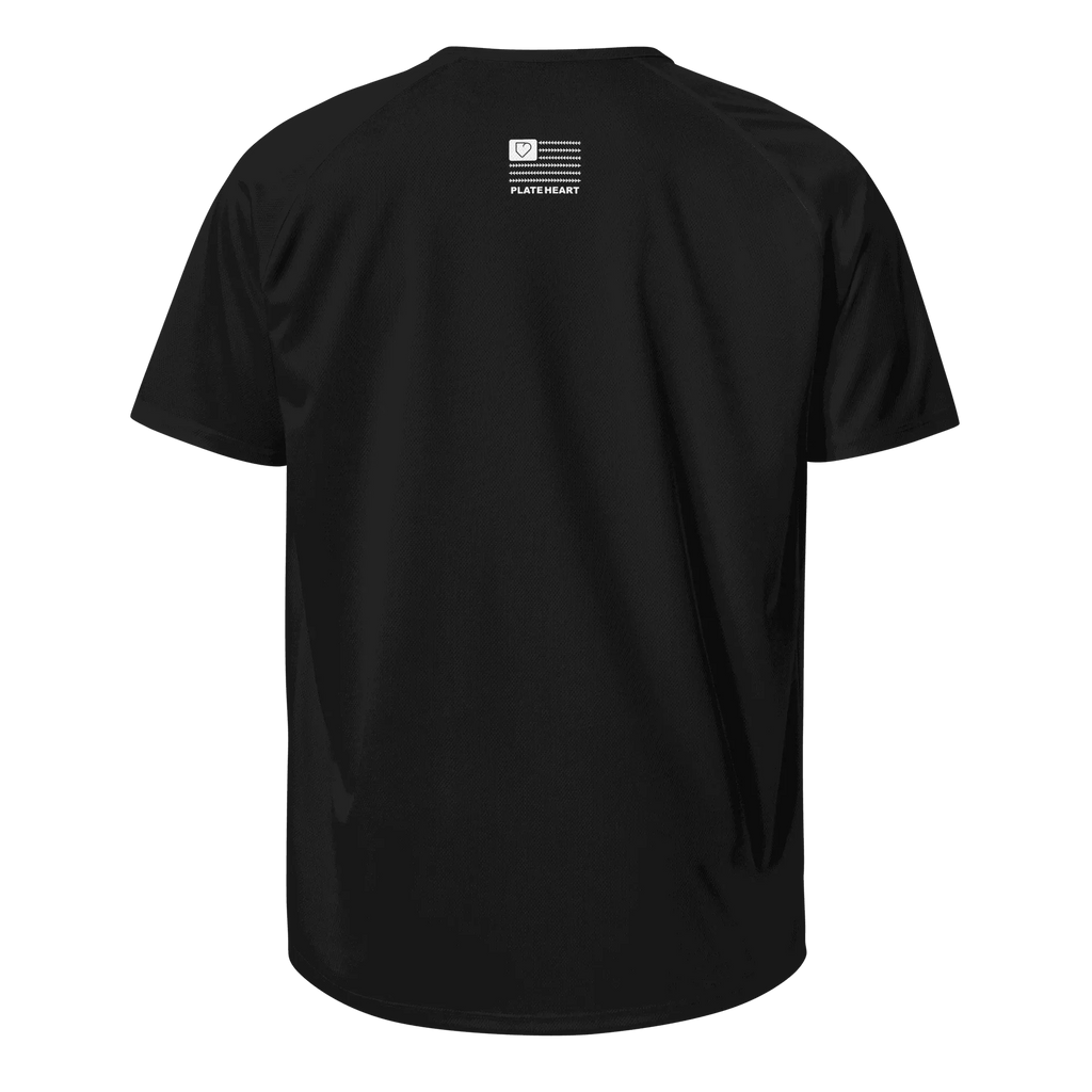 MEN SPORTS JERSEY FRONT LOGO WHITE PLATEHEART - PlateHeart