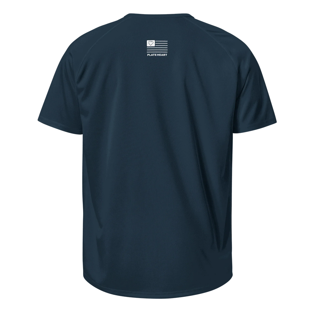 MEN SPORTS JERSEY FRONT LOGO WHITE PLATEHEART - PlateHeart