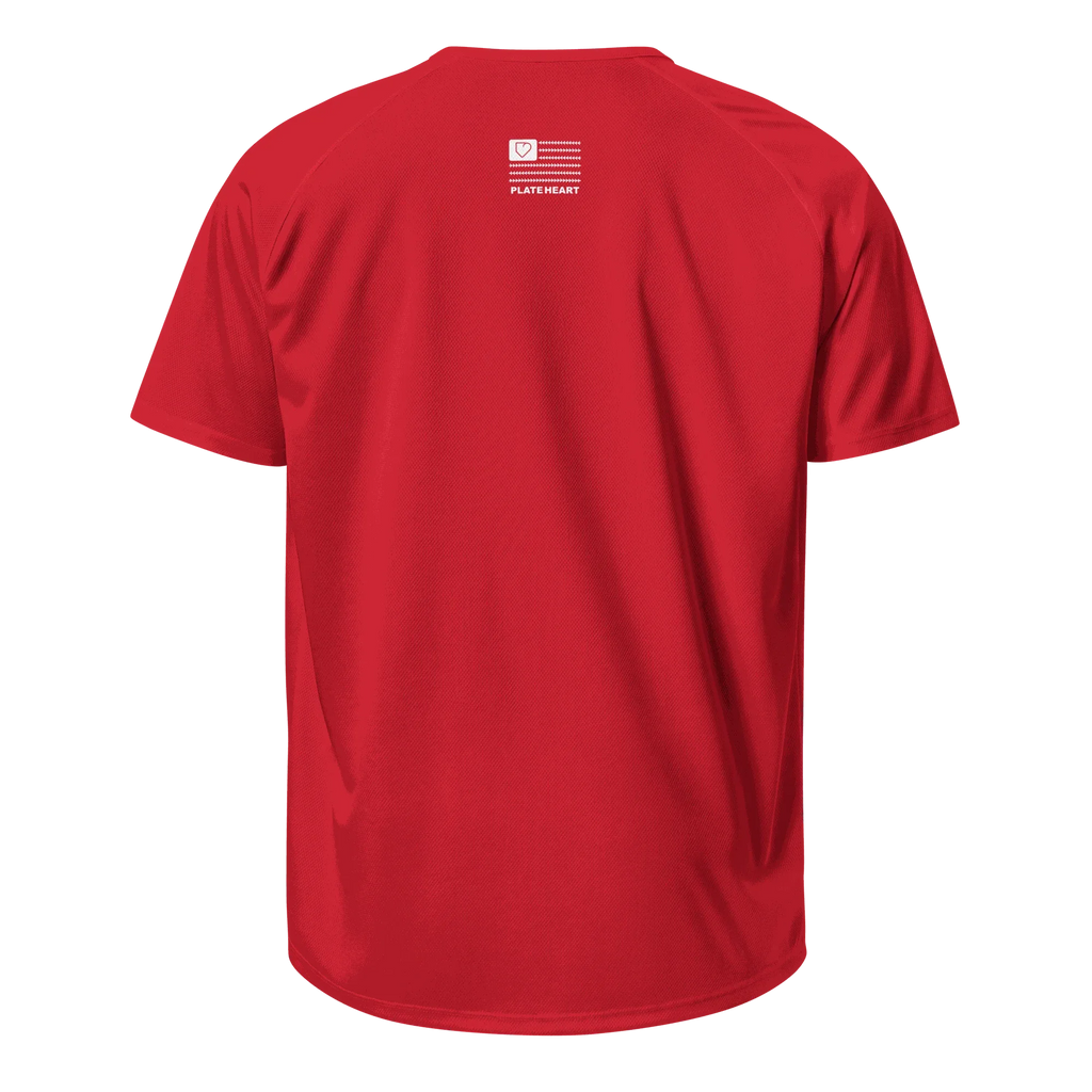 MEN SPORTS JERSEY FRONT LOGO WHITE PLATEHEART - PlateHeart