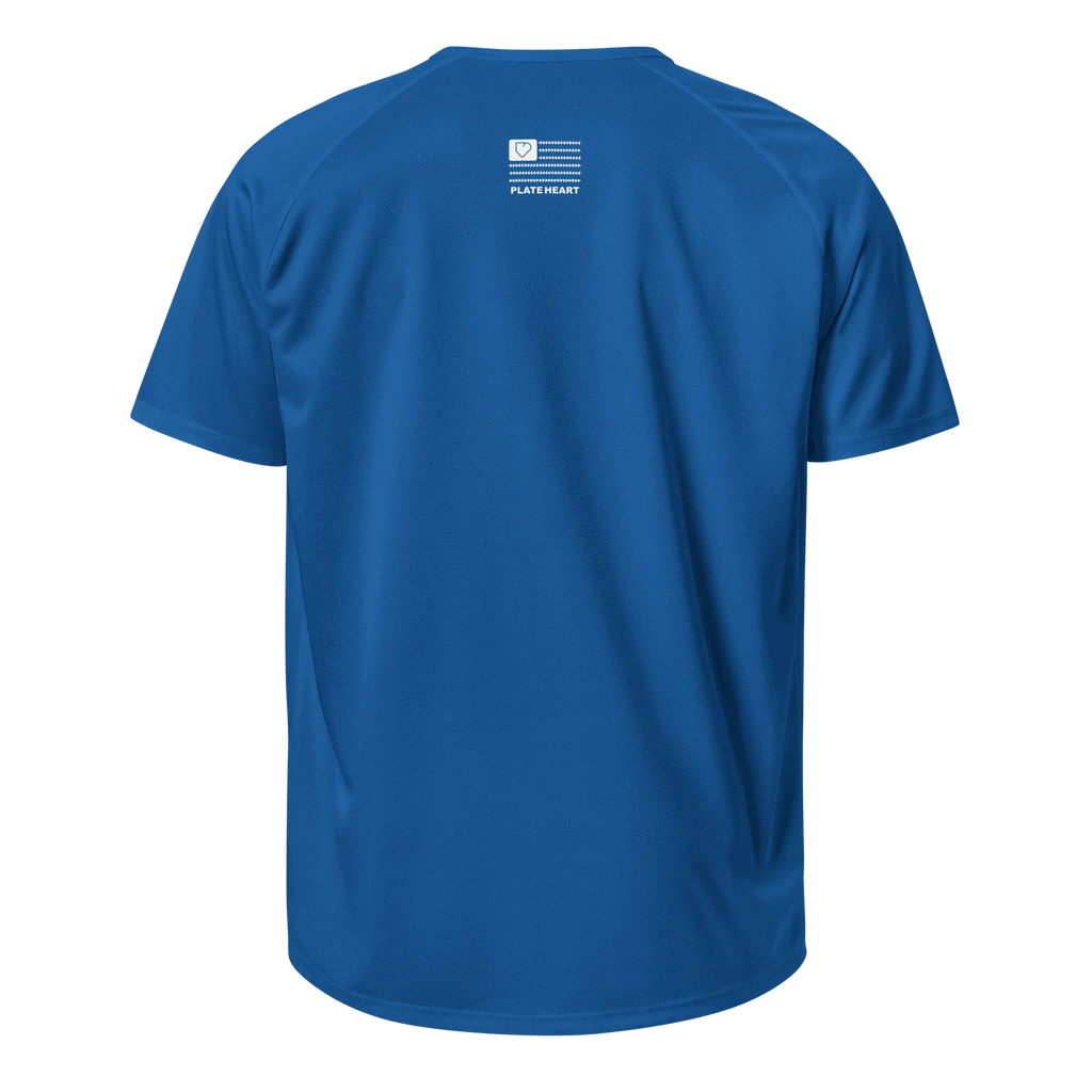 MEN SPORTS JERSEY FRONT LOGO WHITE PLATEHEART - PlateHeart