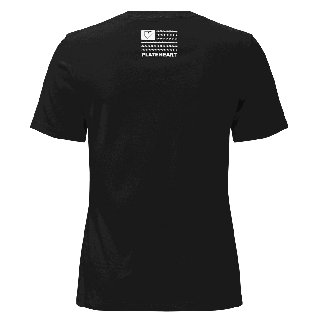 WOMEN RELAXED T-SHIRT FRONT LOGO WHITE PLATEHEART - PlateHeart
